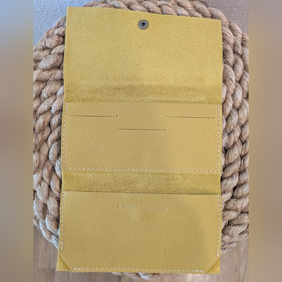 Portland Leather Goods Yellow Leather Trifold Wallet - Picture 6 of 9
